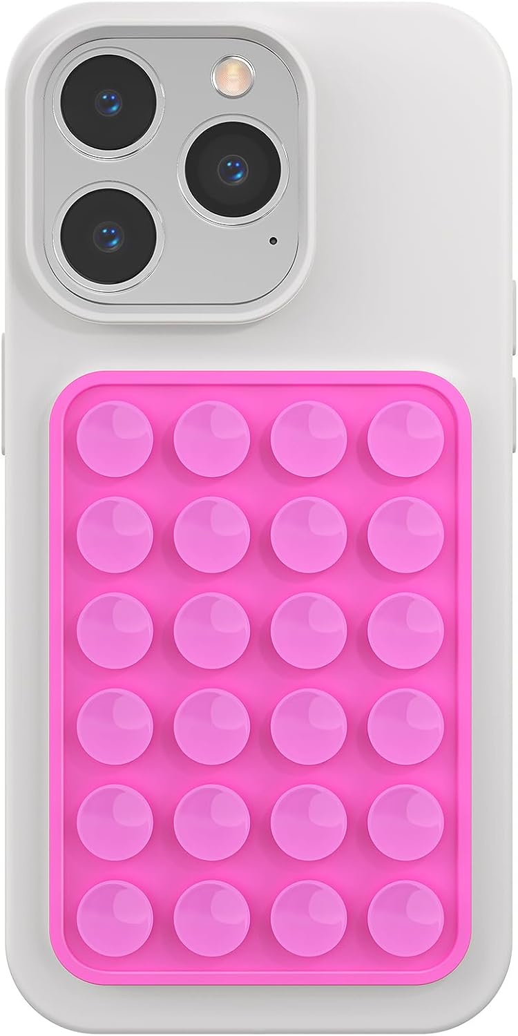 Silicone Phone Sticky Grip, Suction Phone Case Mount for iPhone and Android, Hands-Free Sticky Cell Phone Grip, Mobile Fidget Mirror Holder for Selfies and Videos