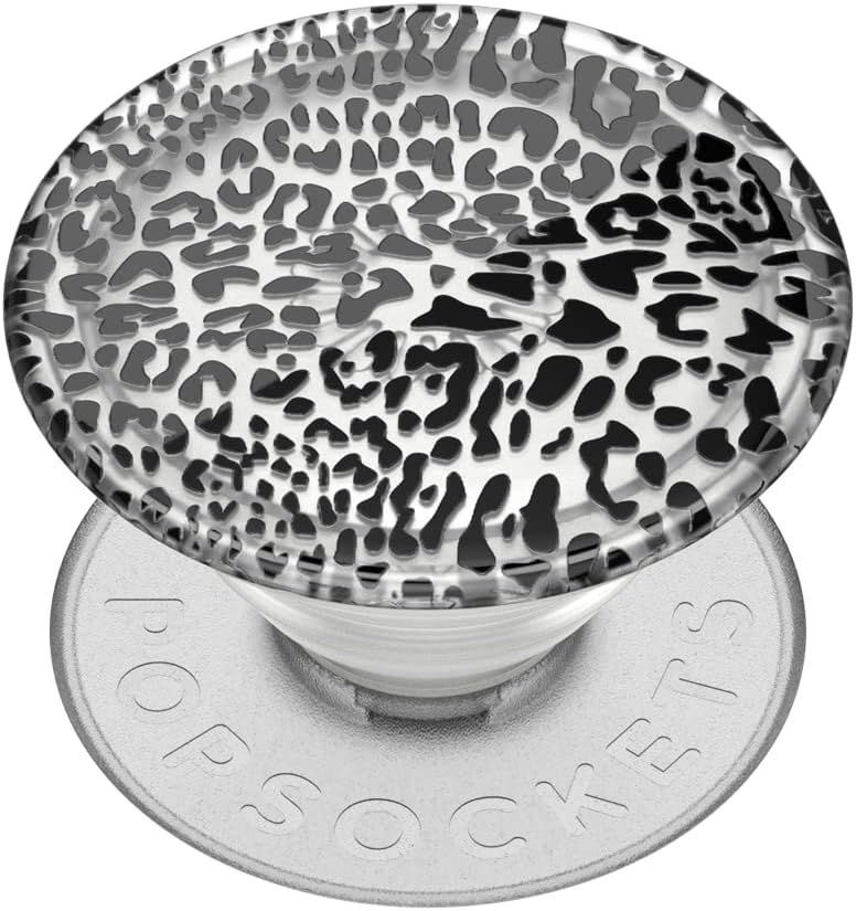 PopSockets Plant-Based Phone Grip with Expanding Kickstand, Adhesive Grip, Eco-Friendly - Black Leopard