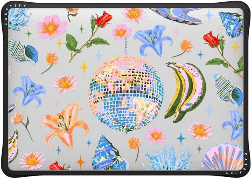 CASETiFY Impact MacBook Air 13" (M1/Intel) Case [Cushioned Impact Corners/Scratch-Resistant/Anti-Slip Grip] - Disco Magic - Clear Black