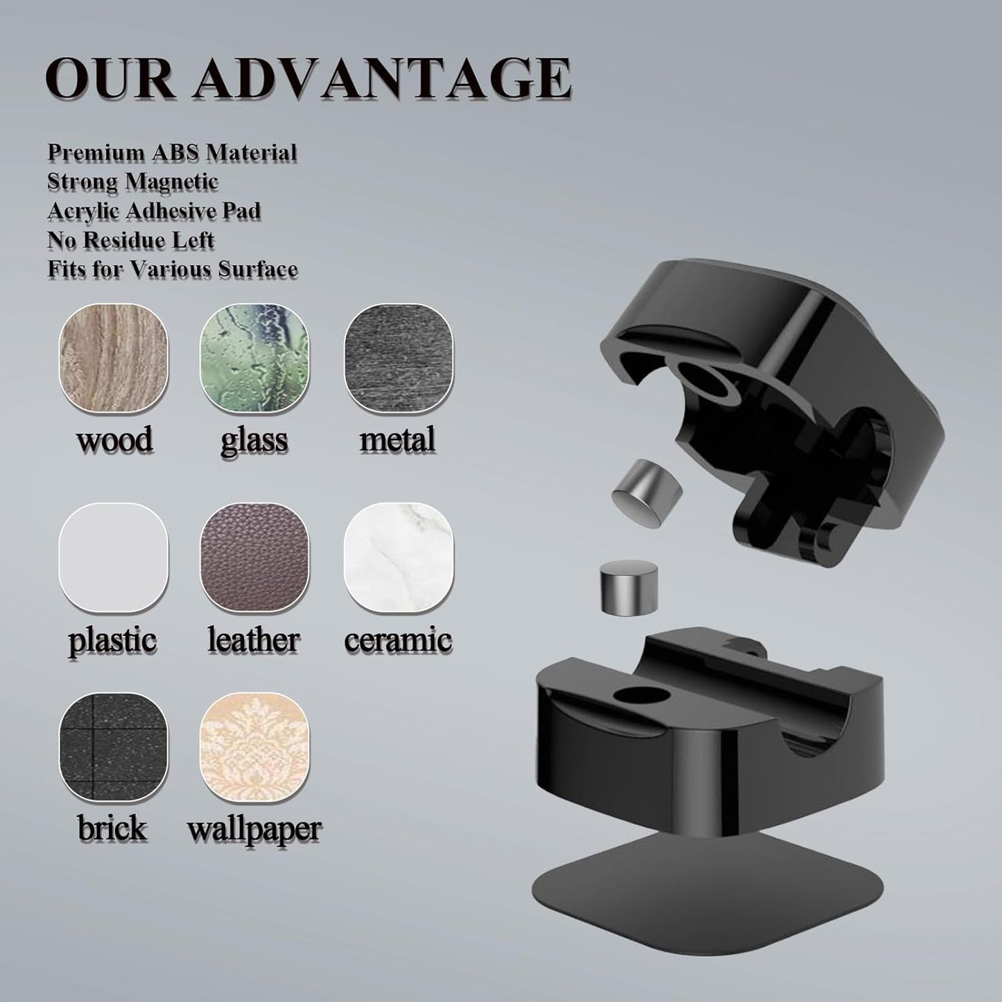 12 Pack Cable Clips, Cord Organizer, Cord Holder for Nightstand, Magnetic Cord Organizer, Strong Adhesive Charging Cable Keeper, Clip Holder