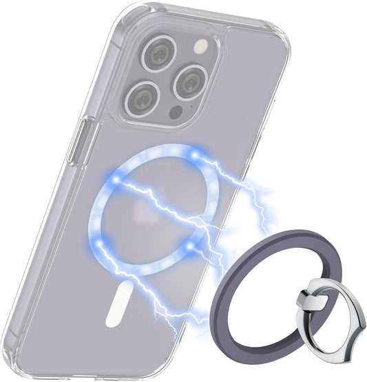 PROfezzion Thin Metal Ring Holder for MagSafe, Removable Strongest Magnetic Phone Grip for iPhone 16 15 14 13 12 Pro Max Plus with Mag-Safe Case [Not for Regular Case] [MagSafe Car Mount Compatible]