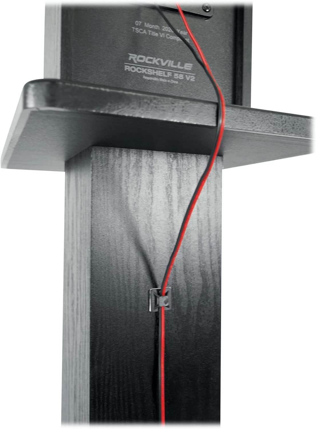 Rockville Pair SS28B Premium Black Wood Grain 28" Home Speaker Stands, 100lb Capacity, Solid MDF Wood, Dual Platforms, Spikes and Pads Included, for Home Theater and Studio Audiophiles