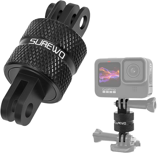 Aluminum 360 Degree Rotation Camera Mount, Metal Bracket Adapter Compatible with GoPro Hero 13/12/11/10/9/8/7/(2018) Black, DJI, Sony and Other Action Cameras