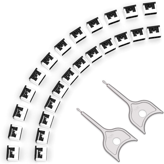 24PCS USB Metal Port Lock Blocker with 2 Keys - Secure USB-A Port Protector for PC/Laptop, Anti-Theft Data Security Lock, Dust & Moisture Proof Cover, Removable Type-A Connector Black