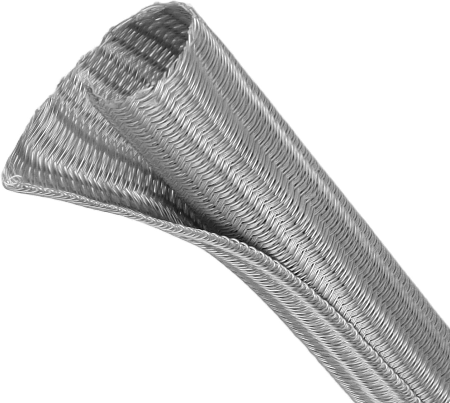 Split Wire Loom Tubing, Cable Protector Sleeve, Braided Cable Management for TV/Computer/Home Theater/Engine Bay, Cord Protectors from Pets No Chew (Grey, 1/2"-10ft)