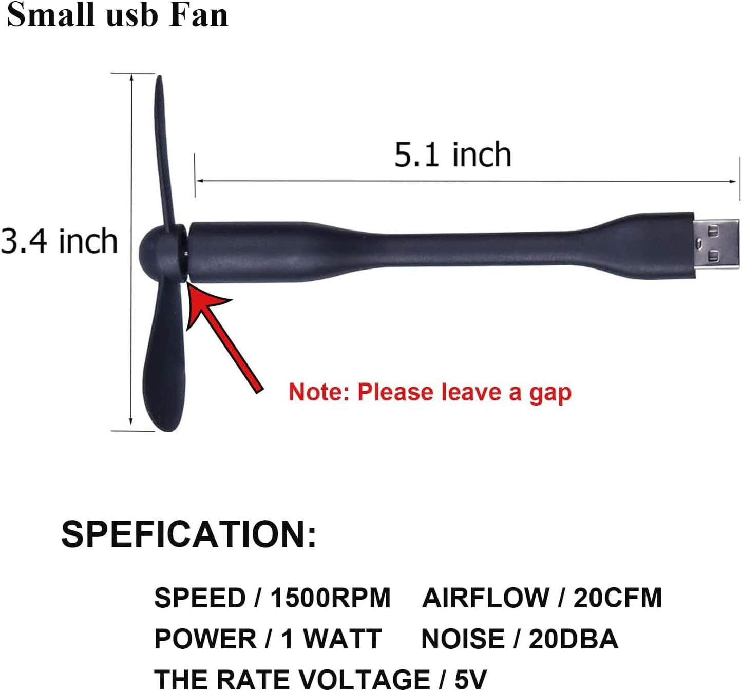 Mini USB Fan, Portable Pocket Fan USB-A Powered Little Cooler, Quiet Operation, for Home Office Car Outdoor Travel- 4 Pack (2 Black+ 2 White)