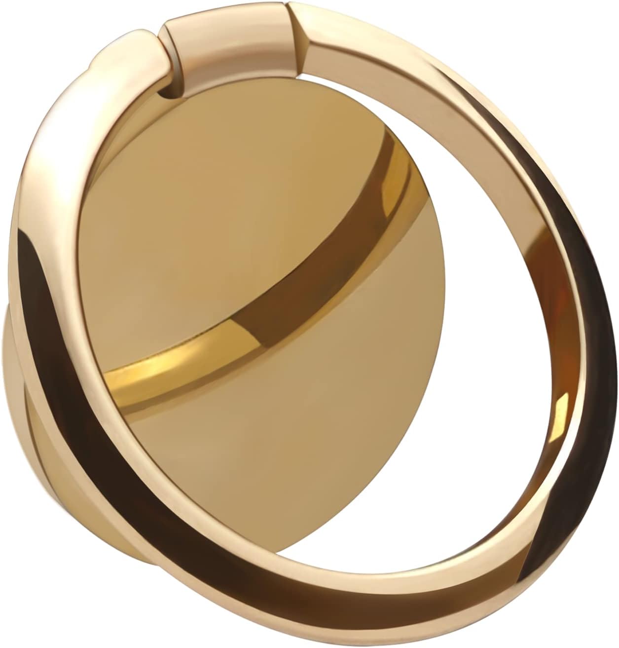 Metal Cell Phone Ring Holder Finger Ring Stand, 360 Degree Rotation Ring Kickstand Grip Holder for Magnetic Car Mount, Gold