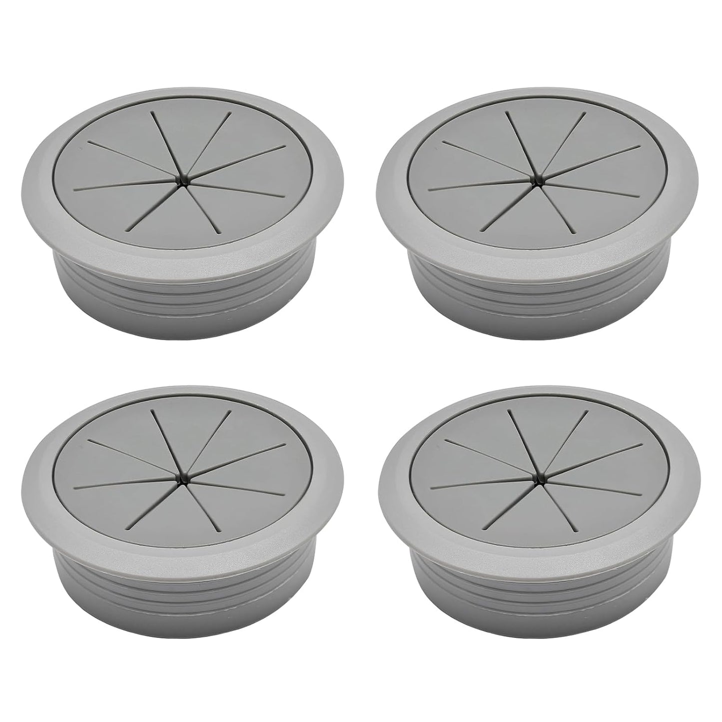 Desk Grommet 2" (50 mm), Desk Hole Cover for Cables Dark Grey, Cable Grommet ABS Plastic, Desk Hole Grommet for Office and Home Table Cable, Detachable & Flexible Cable Cord Organizer-4 Pcs
