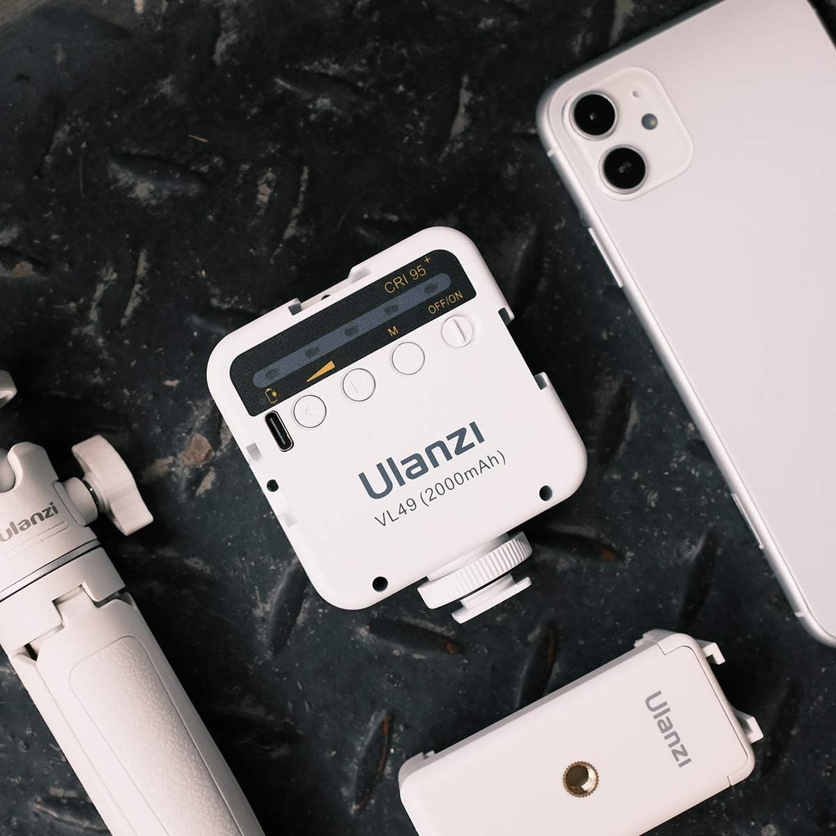 ULANZI VL49 2000mAh LED Video Light w 3 Cold Shoe, Rechargeable Soft Light Panel for DJI OSMO Mobile 3 Pocket Zhiyun Smooth 4 Sony RX100 VII Canon G7X Mark III A6400 6600 Action Camera 13 9 8 Vlogging