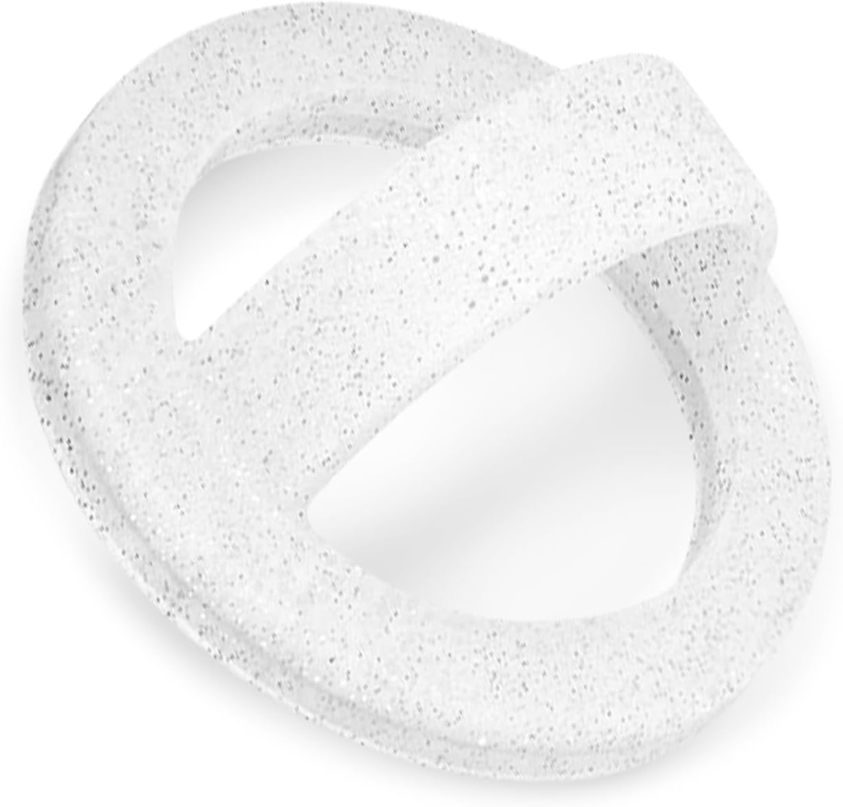 Magnetic Silicone Ring Grip Phone Holder, Loop Grip, Compatible with Magsafe for iPhone 12 Series (White sparkle)