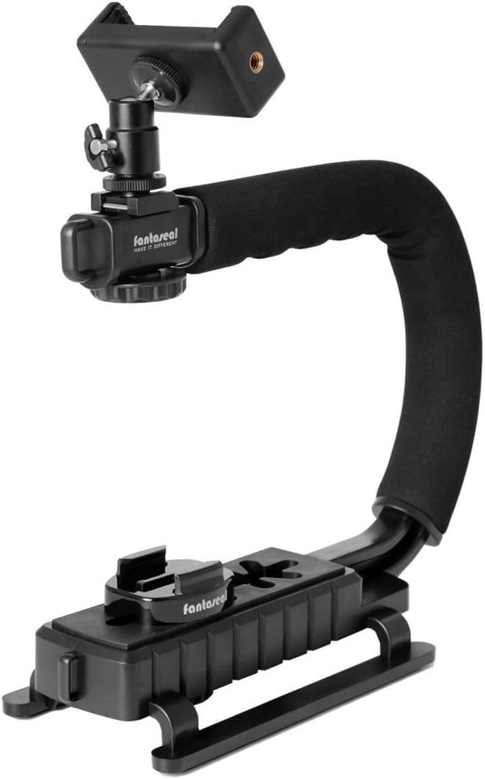 Fantaseal 4in1 DSLR/Mirrorless/Action Camera +Camcorder +Smartphone Stabilizer Holder We-Media YouTube Vlog Low Position Video Rig Mount Fit for GoPro Sony DJI OSMO Action Nikon Canon iPhone Samsung