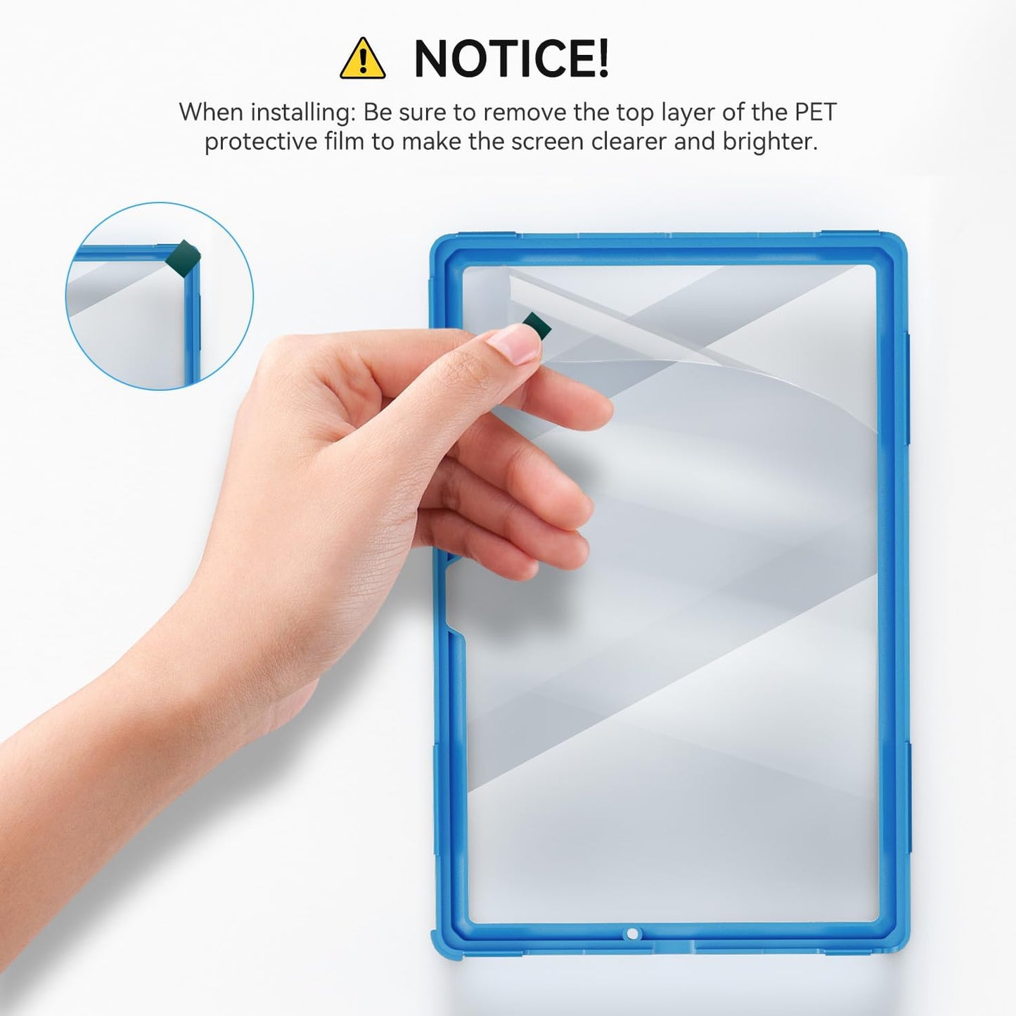 for Samsung Galaxy Tablet A8 Case 10.5 inch 2022 SM-X200/X205/X207 with Screen Protector [360 Rotating Stand] &Hand Shoulder Strap Shockproof Rugged Protective Cover|Black&Blue