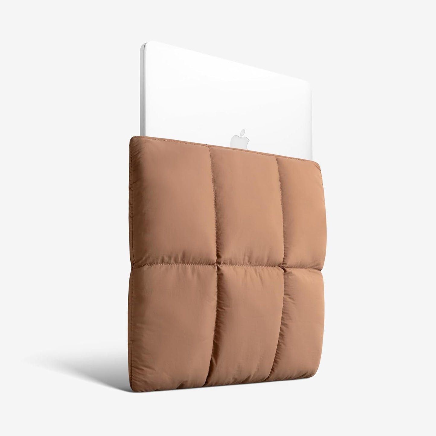 Comfyable Puffy Laptop Sleeve 13 Inch 14 Inch, Quilted Puffer Laptop Carrying Case, Pillow Case Compatible with MacBook Air M4 2025 M3 M2 M1, MacBook Pro M4 Pro/Max, Brown