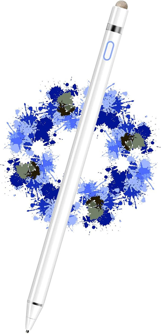 DOGAIN Stylus Pen for iPad and Touchscreens - Active Digital Fine Point Pencil with Dual Touch Function - Compatible with iPad Pro/Air/Mini, iPhone, Samsung, iOS, Android - White