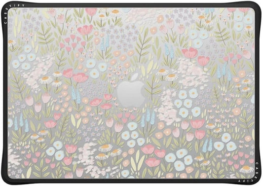 CASETiFY Impact MacBook Air 15" (M2-M4) Case [Cushioned Impact Corners/Scratch-Resistant/Anti-Slip Grip] - Eleanor by Ivory Paper Co - Clear Black