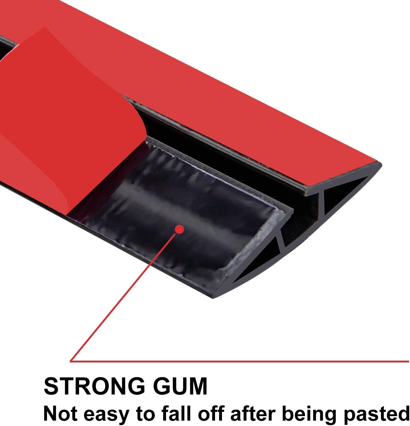 6.5Ft Floor Cord Cover Silicone Cable Protector Easy to Install Wire Organizer and Hider Ideal Extension Cord Cover for Home, Office, Garage (Black-6.5Ft)