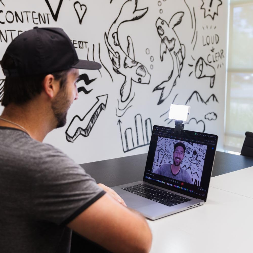 Lume Cube Video Conference Lighting Kit | Live Streaming, Video Conferencing, Remote Working | Lighting Accessory for Laptop, Adjustable Brightness and Color Temperature, Computer Mount Included