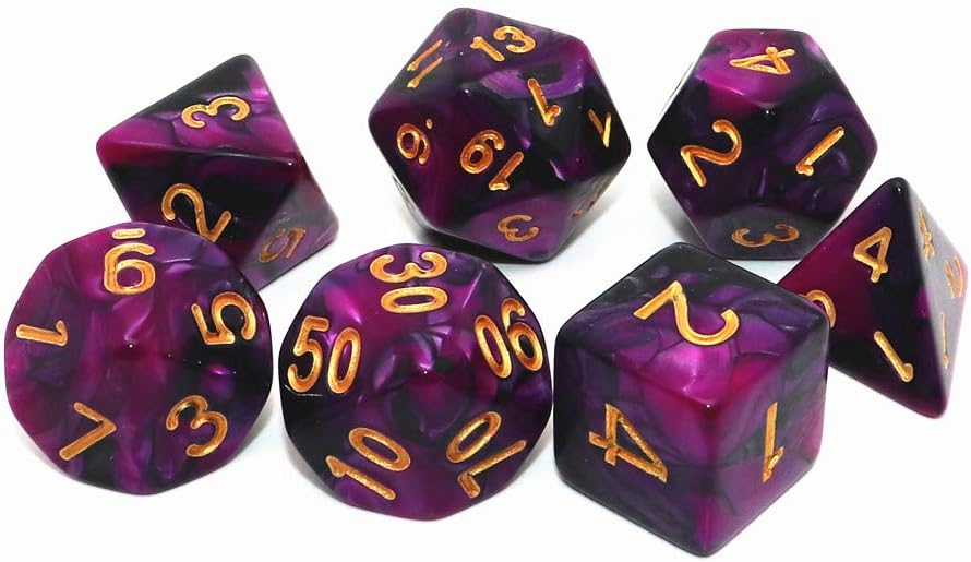 Polyhedral D&D Dice Set-5 Pack Double-Colors Dice Sets Compatible with Dungeons and Dragons DND Role Playing Game RPG MTG Games Dice with D4 D6 D8 D10 D% D12 D20 (5 Colors Set)