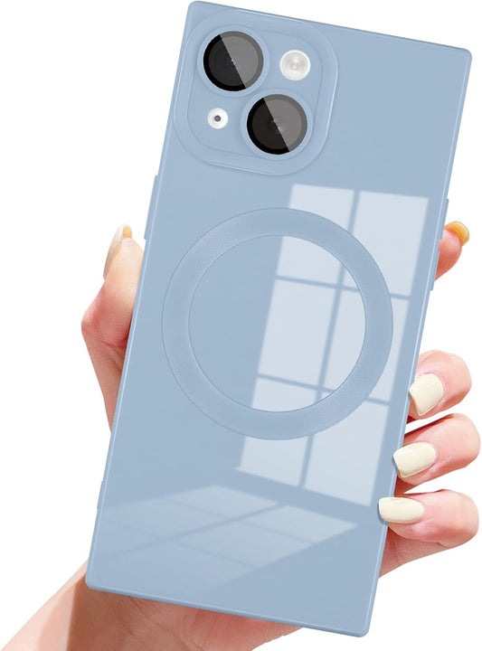 Designed for iPhone 15 Case Compatible with Magsafe Cover Camera Lens Protector Military Grade Protection Shockproof Soft TPU Slim Magnetic Phone Case for iPhone 15 Blue