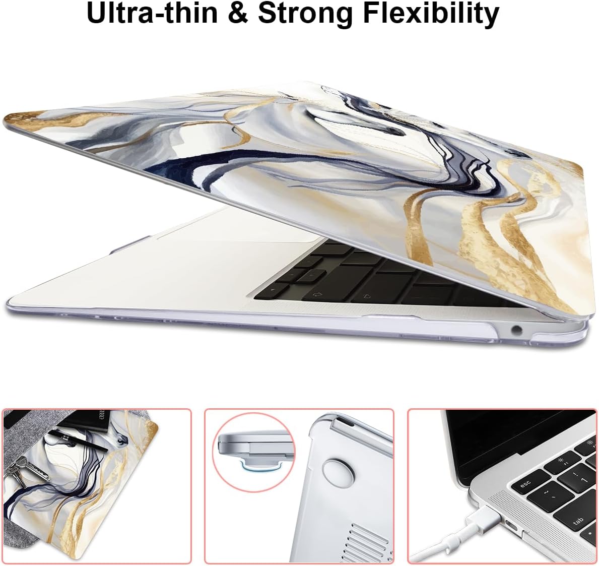Compatible with 2021 2020 2019 2018 MacBook Air 13 inch Case M1 A2337 A2179 A1932 Retina Display Touch ID, Crystal Clear Pattern Plastic Hard Shell Case for Mac Air 13 M1 2021, Unique Horse
