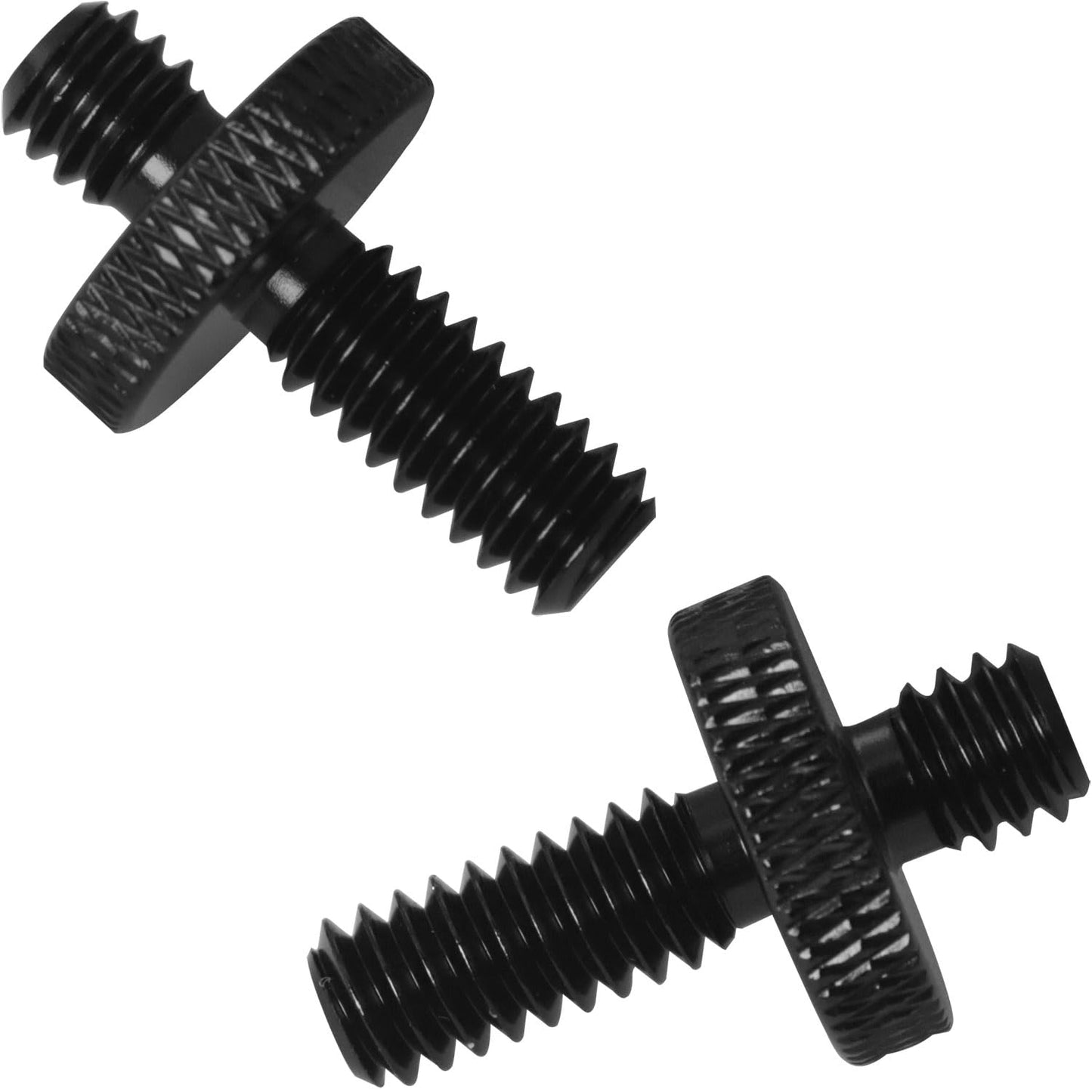 2PCS Adapter Screws for Tripods 1/4 Male to 1/4 Male Extended Aluminium Alloy Head Plate Hand Screw Camera Screws Photo Equipment Accessories for Camera Mounting Black