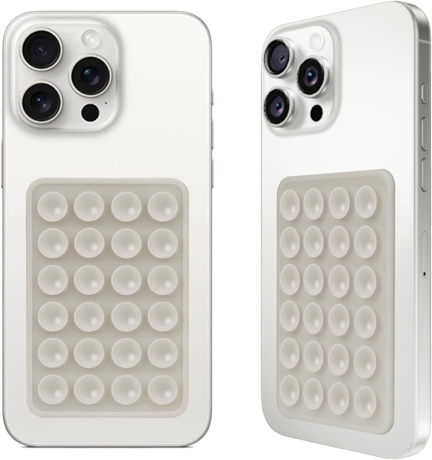 2PCS Silicone Suction Phone Case Mount, Non Slip Suction Cup, Hands-Free Phone Accessories Holder for Selfies and Videos, Silicone Adhesive Stand Sticky for Cell Phone Light Gray