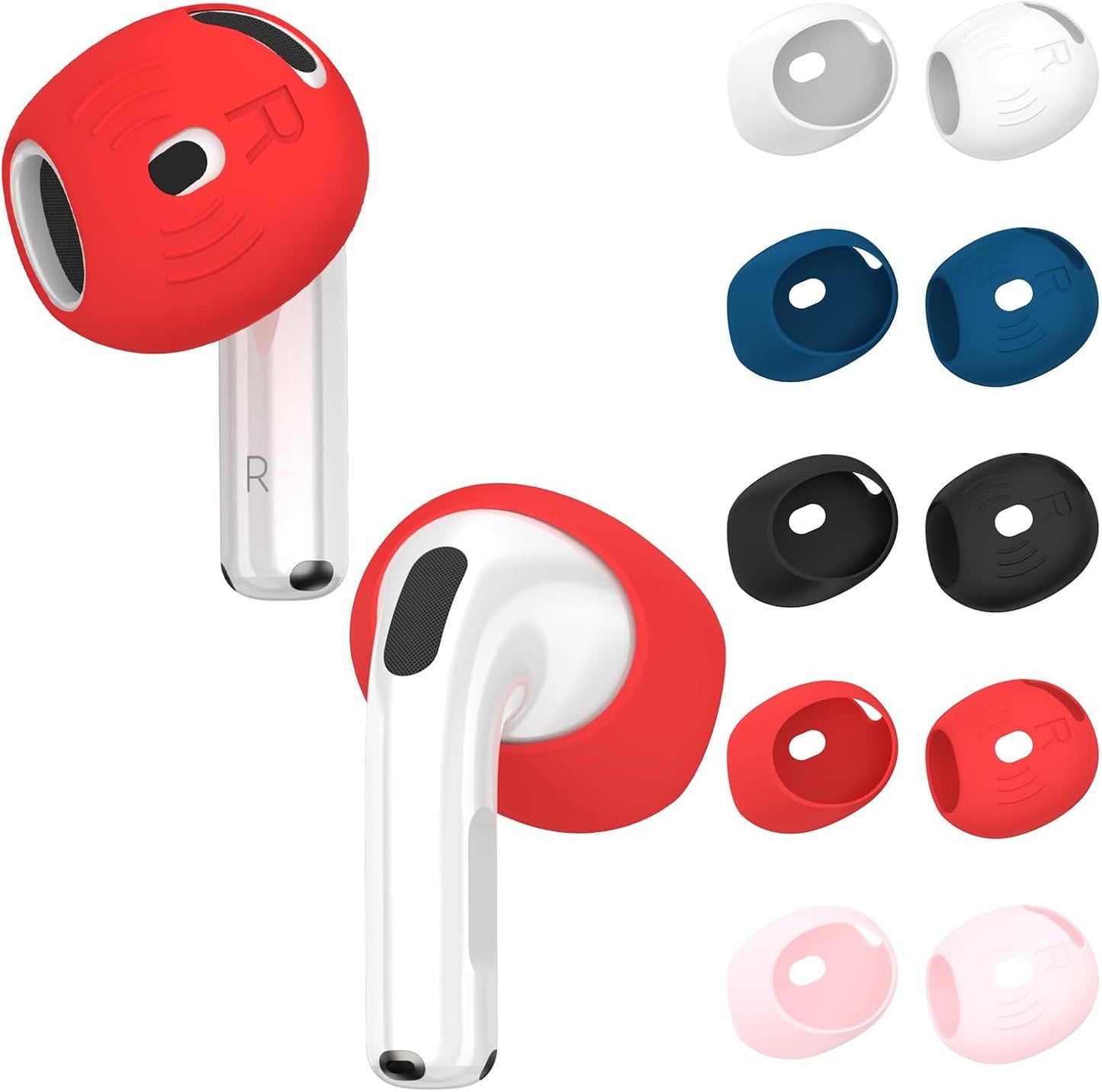 [5 Pairs] for AirPods 4 Ear Tips Covers Sport Anti Slip Anti Scratche Skin Soft Silicone Eartip AirPods 4 Gen Earbuds Accessories Compatible with Apple AirPods 4th Generation (5 Colors Mix)