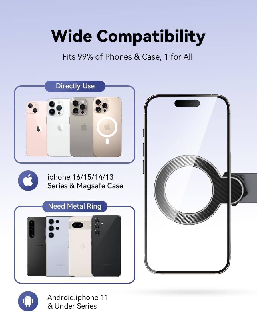 Nycetek Car Phone Mount for Tesla, Strongest Magnetic [No Glue Required], 2025 Upgrade Phone Holder for Tesla Model 3/ Y/Cybertruck Accessories, Fits for All iPhone & Android Phones