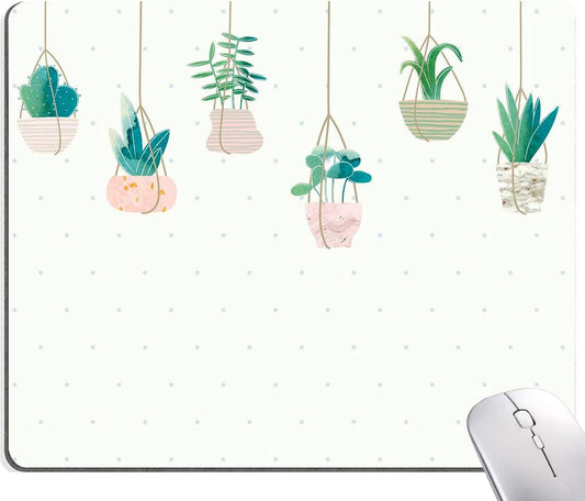 Mouse Pad, Plants Mouse Pad, Square Mouse Mat Waterproof Mousepad Non-Slip Rubber Base Mouse Pads for Office Laptop