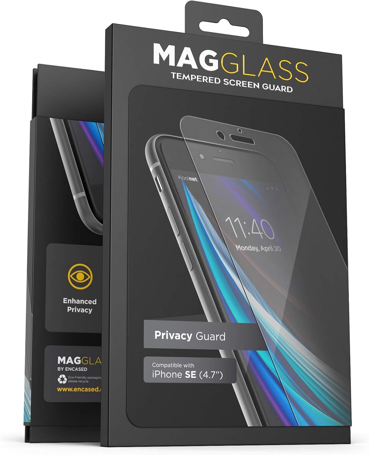 magglass Privacy iPhone SE Screen Protector - Anti Spy Tempered Glass (Case Compatible) (Privacy)