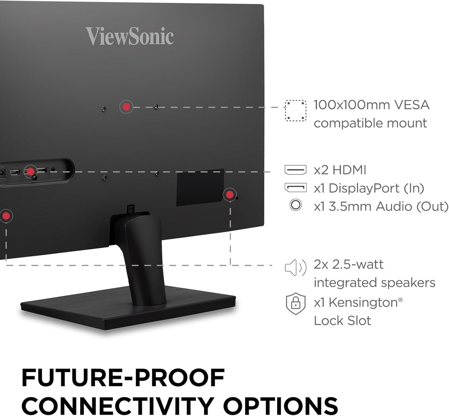 ViewSonic VS2725-2K 27 Inch QHD 1440p Monitor with 100Hz, HDMI, DisplayPort, and Variable Refresh Rate for Home and Office
