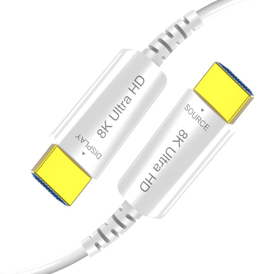 8K Fiber Optic HDMI Cable 15 FT, 8K@60Hz 4K@240Hz, Thin Extra Long HDMI Cable 48Gbps Ultra High Speed, Dynamic HDR, eARC, HDCP 2.2&2.3, 3D, Compatible for PS4/5/Xbox/TV/Laptop/Monitor