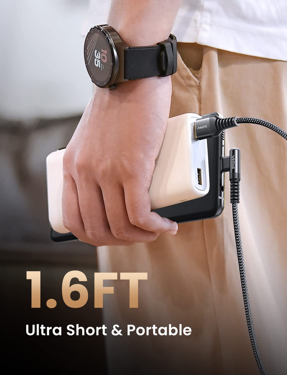 AINOPE [2 Pack 1.6FT Type C Cable, 3.1A Type C Charger Fast Charging, Right Angle Nylon Braided USB to USB C Cable Compatible with Galaxy S22 S21 S10, Note 10 9 A51 LG G8 G7 Charging Cord