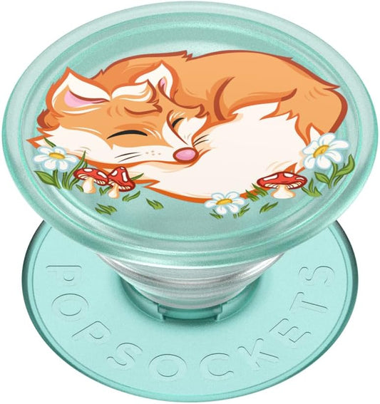 PopSockets Plant-Based Phone Grip with Expanding Kickstand, Adhesive Grip, Eco-Friendly, Into The Woods - Plantcore Sleepy Fox