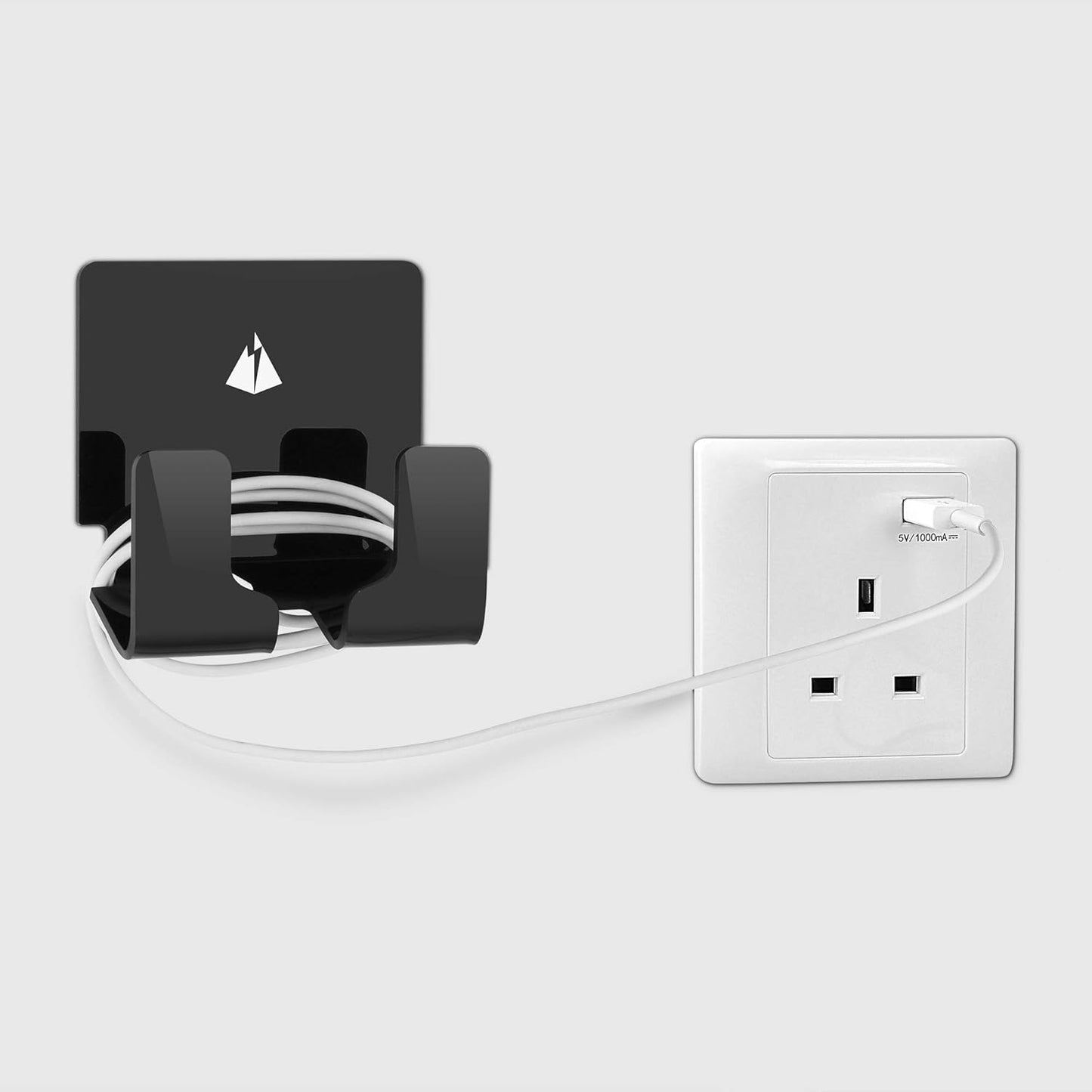 TXEsign Adhesive Wall Phone Holder Mount for Smartphones iPhone External Battery Wall Holder Mount (Black)