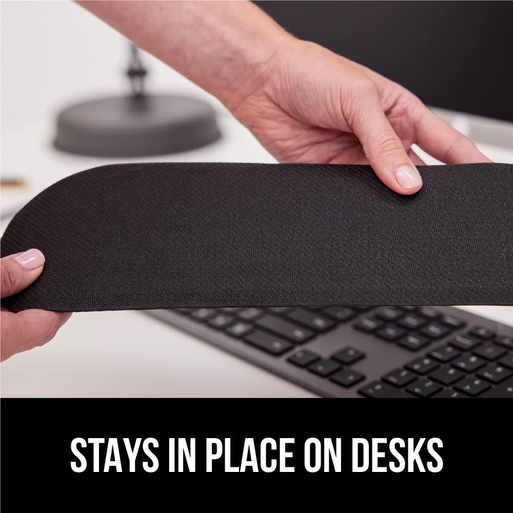 GORILLA GRIP Silky Gel Memory Foam Wrist Rest for Computer Keyboard, Mouse, Ergonomic Design for Typing Pain Relief, Desk Pads Support Hand and Arm, Mousepad Rests, Stain Resistant, 2 Piece Pad, Gray