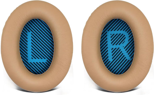 Replacement Ear Pads for Bose QuietComfort 15(qc15/QC15), Headphone Ear Covers, High Density Memory Cotton, Soft Leather, Adaptive Noise Isolation Headphones Pads Cushions-Khaki