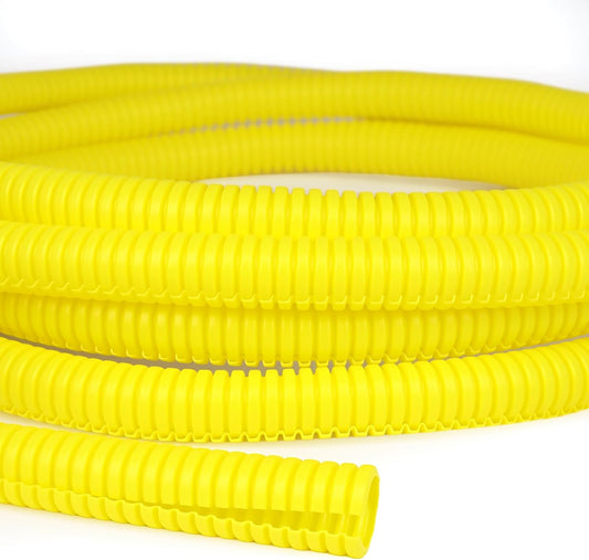 Split Wire Loom Tubing, 10,25ft Cord Protectors from Pets No Chew, Flexible Wire Covers Cord Protectors, Protective Split Cable Sleeve for Automotive Home Industrial Wires(Yellow, 0.46inch-25ft)