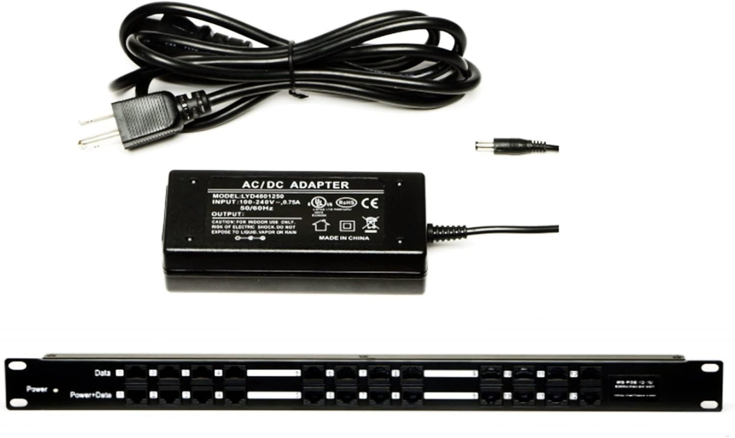 PoE Texas POE-12-24v60w | 12 Port Passive PoE Injector - Power Over Ethernet with 24 Volt 60 watt Power Supply for Ubiquiti, Mikrotik and Similar Devices