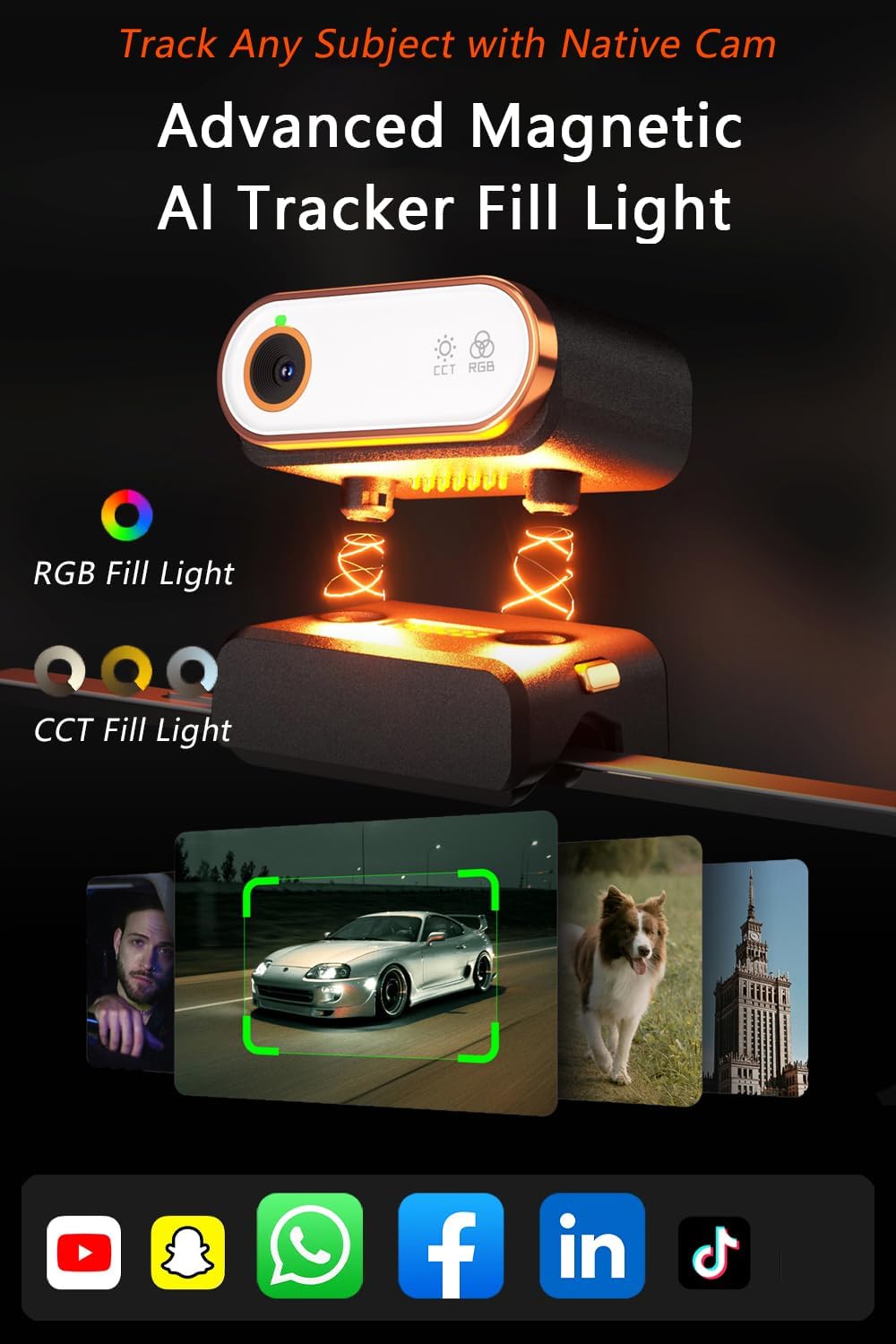 Hohem iSteady M7 Gimbal Stabilizer for Smartphone, Magnetic AI Tracker Fill Light, Detachable Touchscreen Remote Controller, Built-in Extension Rod, 500g Payload Gimbal Stabilizer for iPhone Android