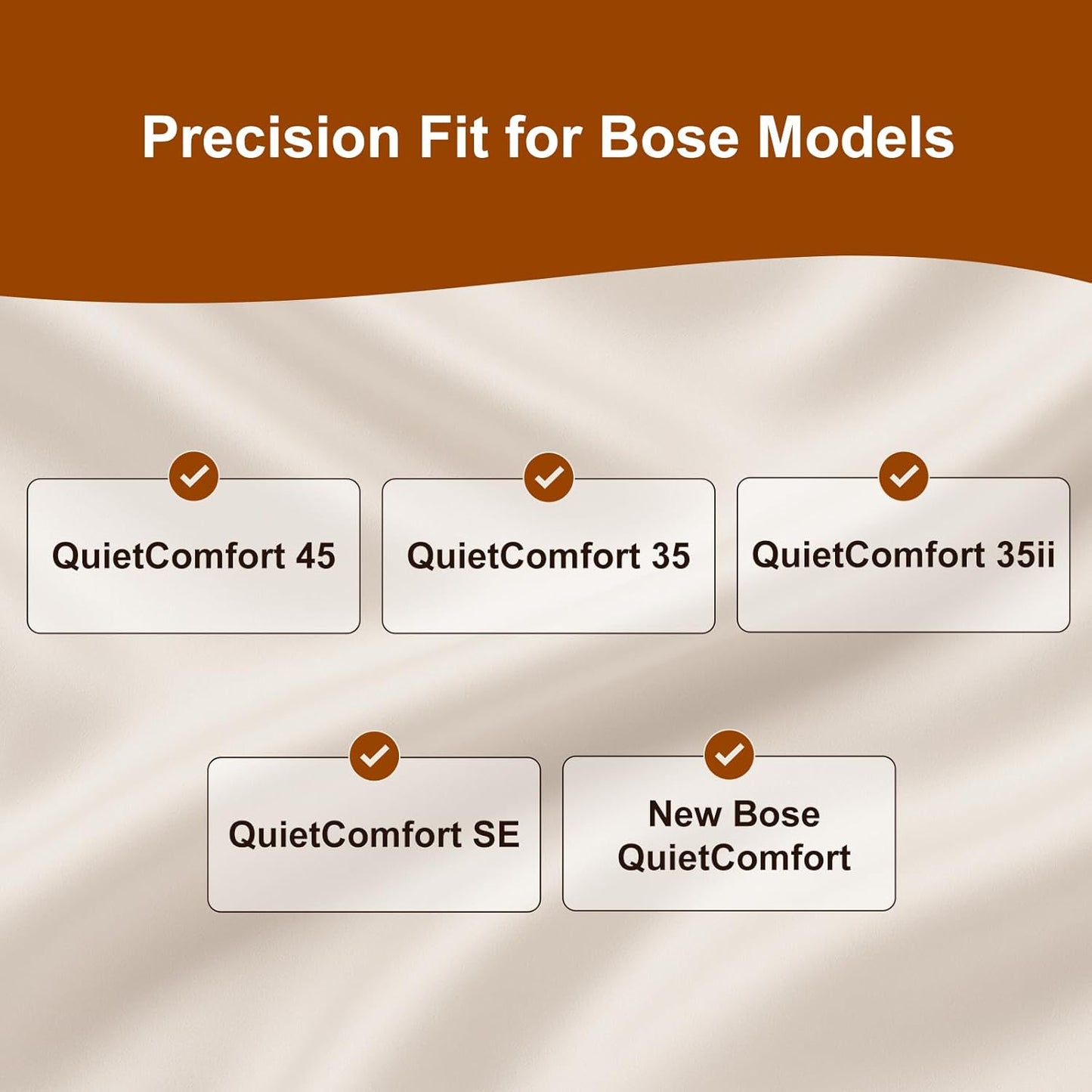 Aurivor Replacement Ear-Pads Cushions for Bose QuietComfort 45 35 35ii (QC-45 QC-35 QC-35 ii), Genuine Lambskin Ear Covers Compatible with QuietComfort SE (QC SE)/ New QuietComfort Headphones