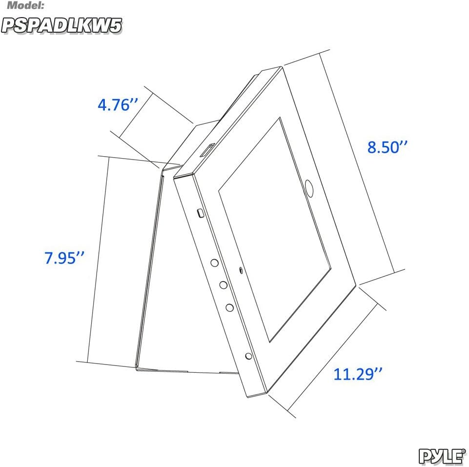 Pyle Anti-Theft Tablet Security Case Holder - Metal Heavy Duty Multi Mount Tablet Kiosk, Mounts on Wall, Table, Desk w/ Landscape/Portrait Mounting, Designed for iPad 2, 3, 4, Air Tablets - PSPADLKW5
