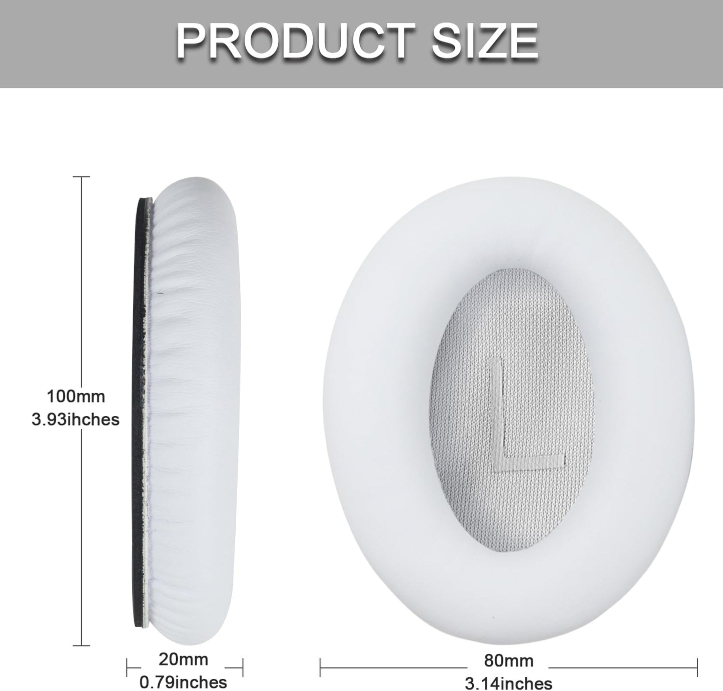 Ear Pads for Bose Quiet Comfort 35 Soft Protein Leather Replacement Earpads Ear Cushions Ear Pad for Bose QC 45/35 / 25/15 QC2 / Ae2 / Ae2i / Ae2W / Sound Link/Sound True (QC45-White$White)