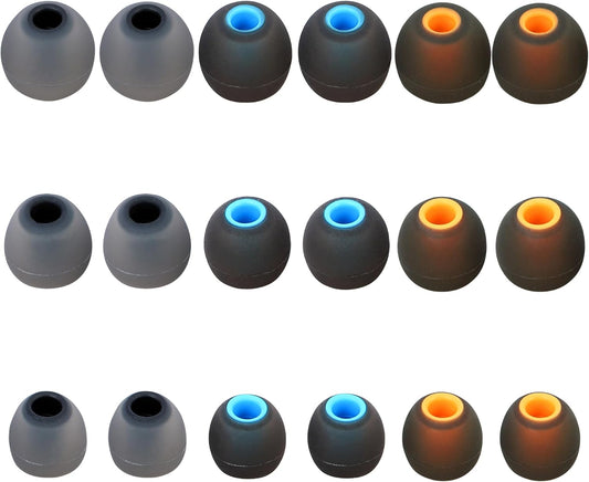 Silicone Replacement Earbud Tips Ear Tips Fit Most in-Ear Earbuds(Inner Hole 3.8mm -5.1mm) Headphone Rubber Tips Earbud Covers 9 Pairs S M L