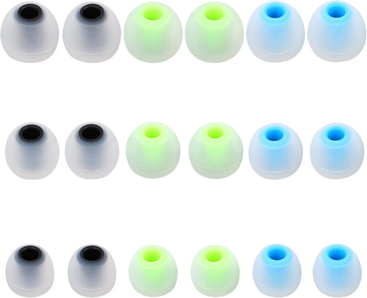 Earbud Replacement Tips Silicone Earbud Tips Eartips Fit Most in-Ear Earbuds(Inner Hole 3.8mm -5.1mm) Headphone Earbuds Rubber Tips 9 Pairs S M L