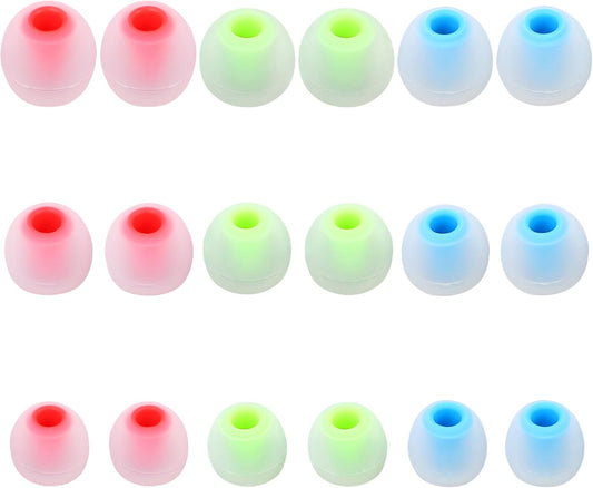 Silicone Replacement Earbud Tips Earbud Caps Fit Most in-Ear Earbuds(Inner Hole 3.8mm -5.1mm) Headphone Ear Tips Earbuds Covers 9 Pairs S M L
