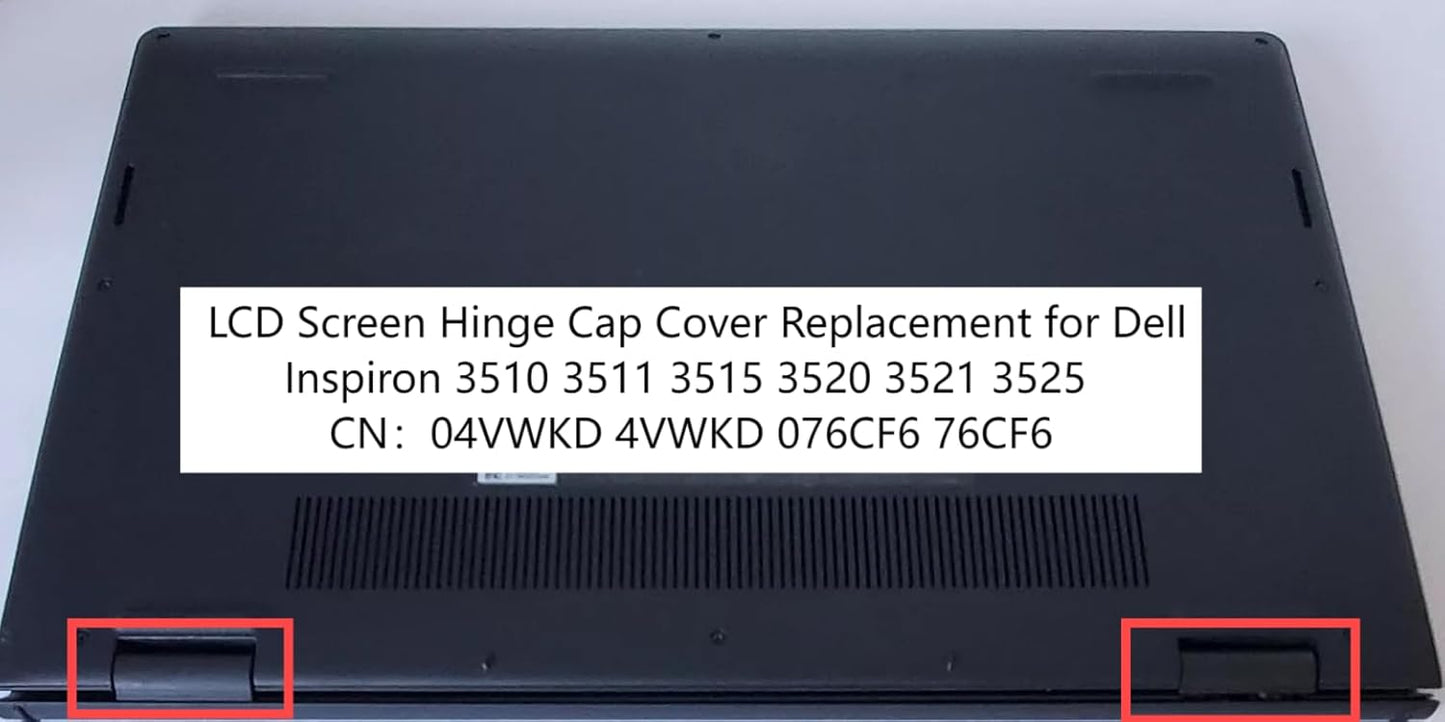 Zahara Black L&R Left & Right LCD Screen Hinge Cap Cover Replacement for Dell Inspiron 3510 3511 3515 3520 3525 04VWKD 4VWKD 076CF6 76CF6 (LCD Hinge Cover Black)