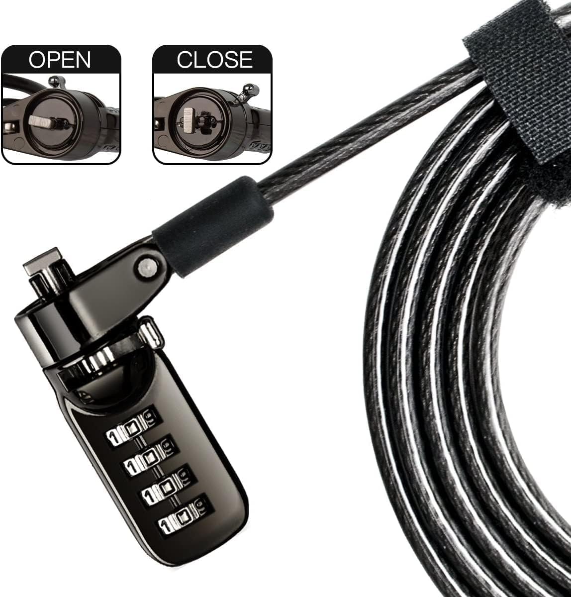 I3C Laptop Cable Lock 4 Digital Combination Lock Security Computer Cable Lock Anti Theft Combination Lock Compatible for Tablet Laptop (10 Packs)