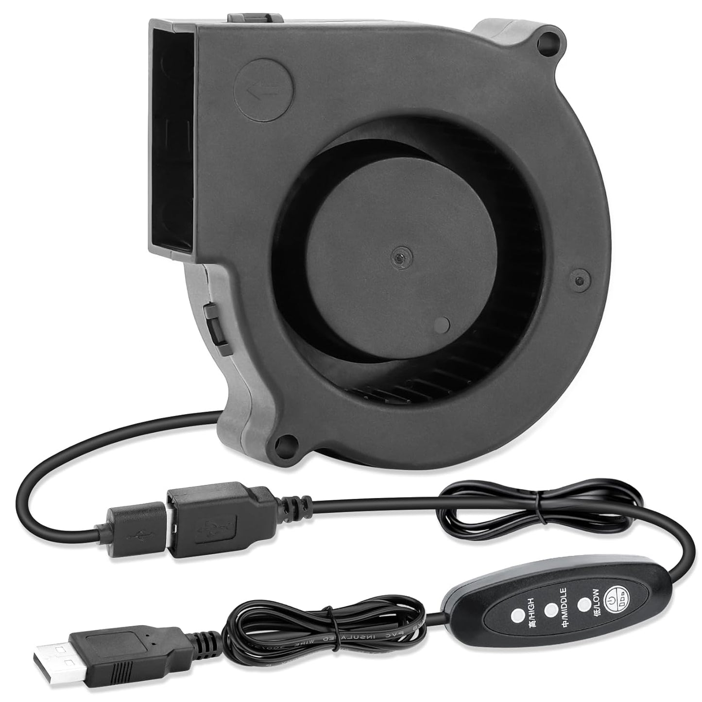 75mm x 30mm USB Blower Fan 5V Turbine Centrifugal Blower Fan for Cooling DIY Computer Case PC 3D Printer Electronics Cabinet Helmet Laptop Game Consoles