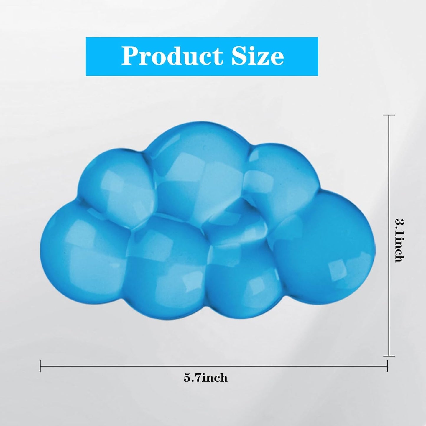 Gel Cloud Mouse Wrist Rest, Cute Wrist Support and Arm Support for Mouse Rest Typing Pain Relief，Suitable for Office/Computer/Laptop/Gaming (Transparent Blue)